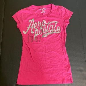 Aeropostale pink and silver t-shirt size S